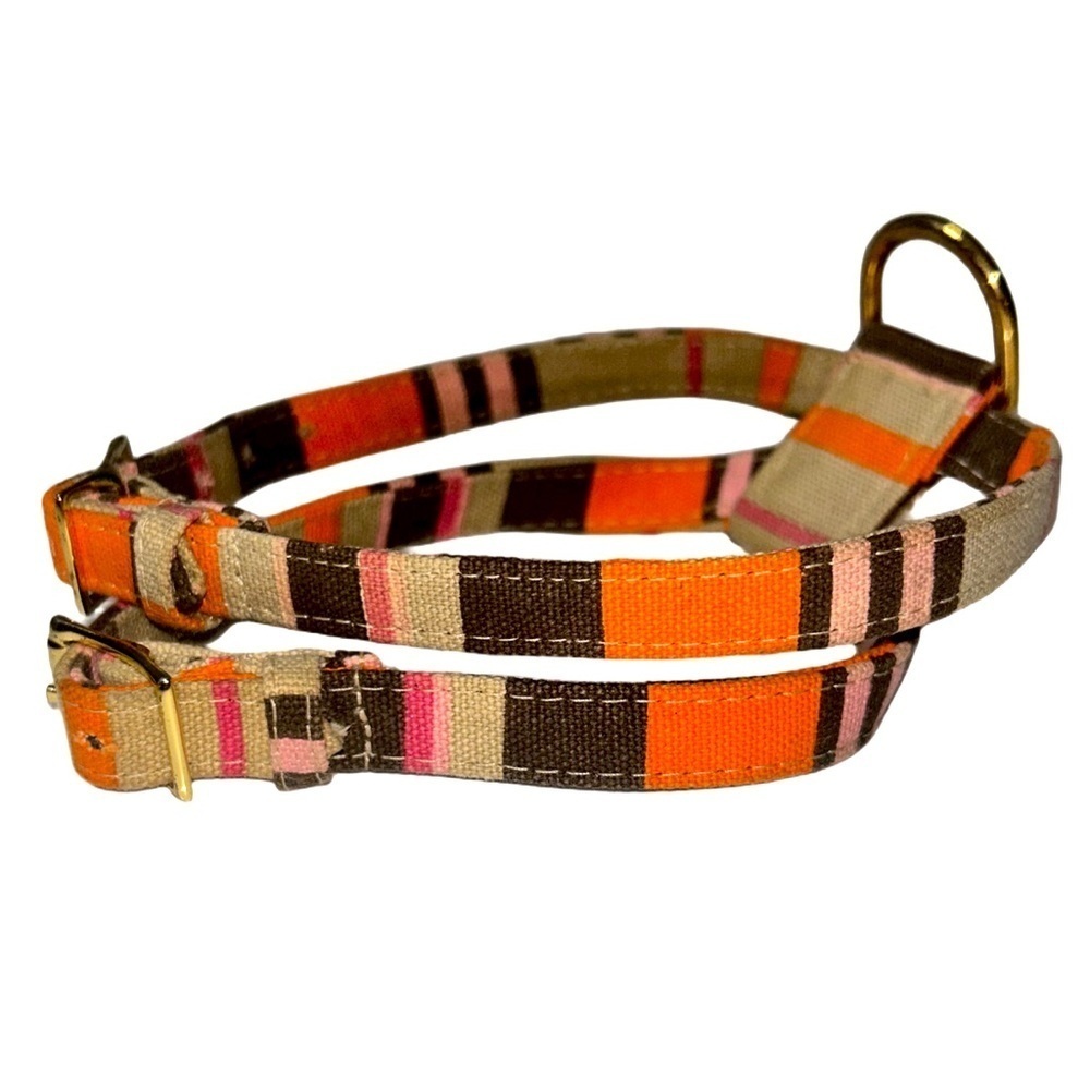 🍀 3 for $25 Fox and Hound Small XS pet leash harness gold buckles orange pink